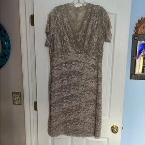 EUC 18W Elegant Lace Dress in Cream